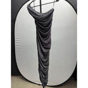 Gentle Warm Black Shimmer Ruched Dress
